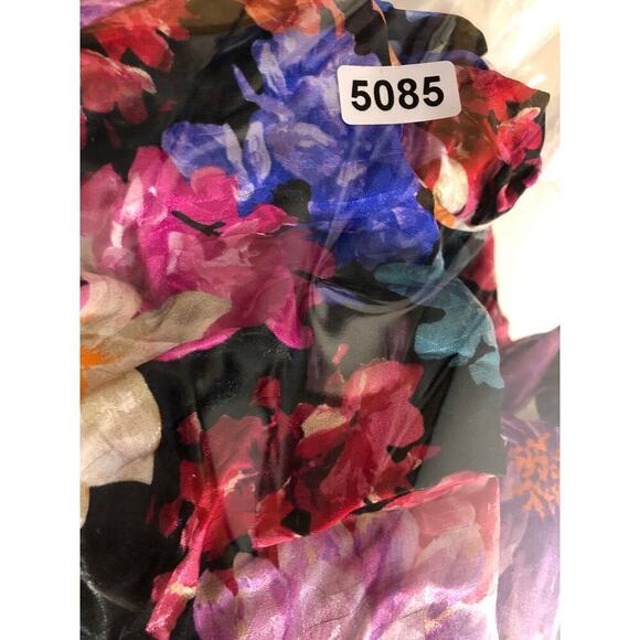 PINKO Dress Floral Silk Blend Long Sleeve Faux Wrap Sheath Mini Pink Multi Small - Picture 10 of 10